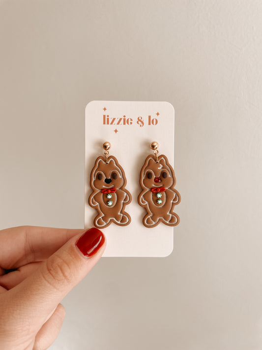 Gingerbread Chipmink Dangles