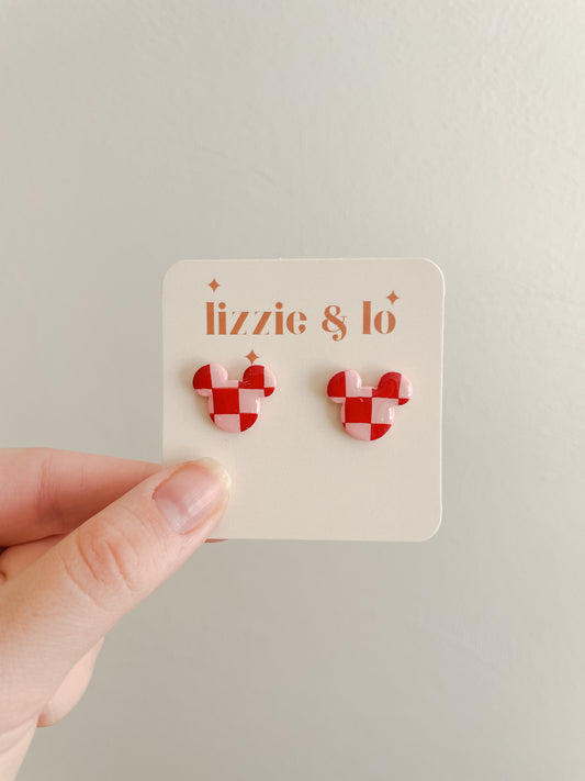 Checker Mouse Studs