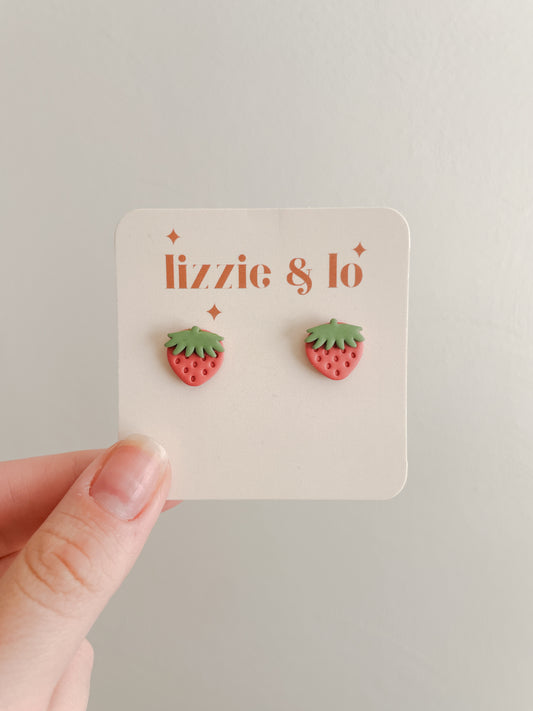 Pink Strawberry Studs